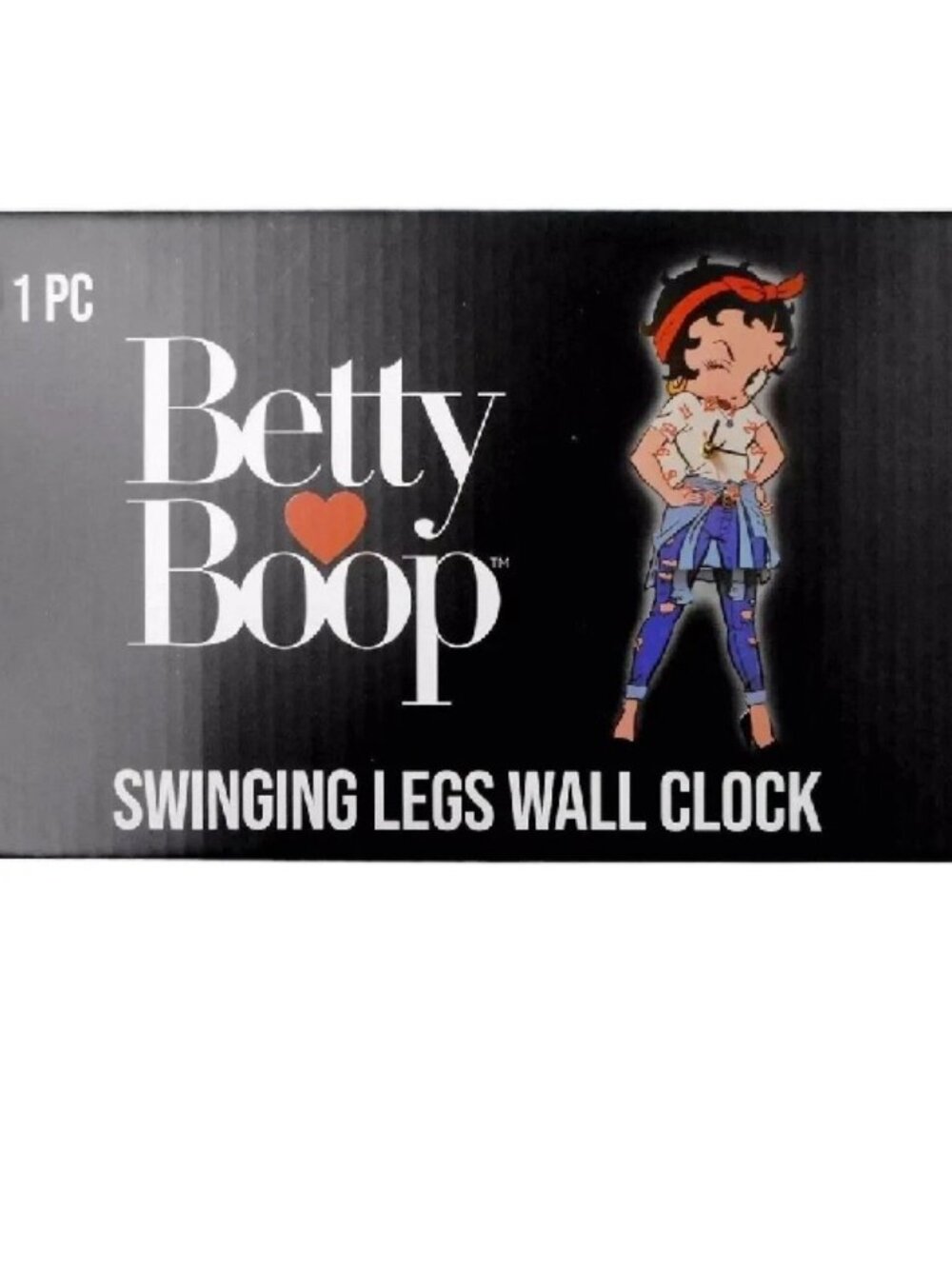 Betty Boop Swinging Legs Wall Clock NEW IN BOX - Picture 2 of 2
